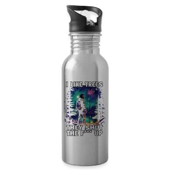 T amusant pour les fans de randonnée et motif de - Gourde avec paille intégrée - argent clair - Droite