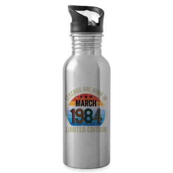Les légendes sont nées en mars 1984 édition limitée - Gourde avec paille intégrée - argent clair - Droite