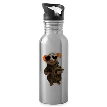 Opossum Opossum Didelphis Cute Opossums Possum - Water bottle with straw - silver - Right