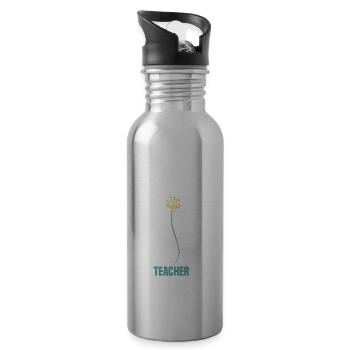 Lehrer aller Dinge - Trinkflasche mit integriertem Trinkhalm - Lightsilver - Rechts