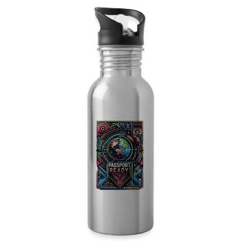 Passport Ready 10 - Water bottle with straw - silver - Right