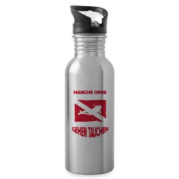 Leaf Peeping Squad Autumn Leaf Peeper - Water bottle with straw - silver - Right