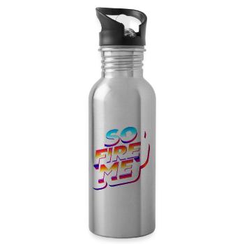 So Fire Me 15 - Trinkflasche mit integriertem Trinkhalm - Lightsilver - Rechts
