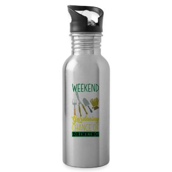 Gärtnerin Gärtner Garten Hobbygärtner Pflanzen - Trinkflasche mit integriertem Trinkhalm - Lightsilver - Rechts
