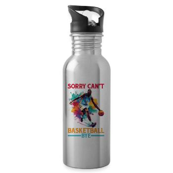 Sorry Can't Basketball Bye 6 - Trinkflasche mit integriertem Trinkhalm - Lightsilver - Rechts