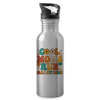 Drôle de maman coureuse - Gourde avec paille intégrée - argent clair - Droite