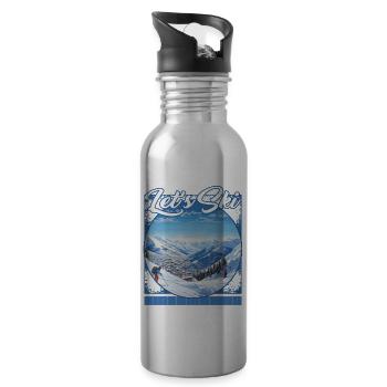 Let's Ski Skigebiet Diptychon Pristine Peak - Trinkflasche mit integriertem Trinkhalm - Lightsilver - Rechts