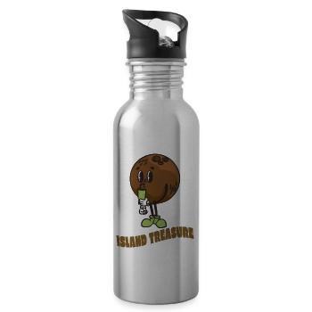 Coconut Lover Juice Beach Tropical Summer - Water bottle with straw - silver - Right