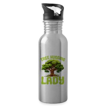 Environmentalist and tree conservationist - Water bottle with straw - silver - Right