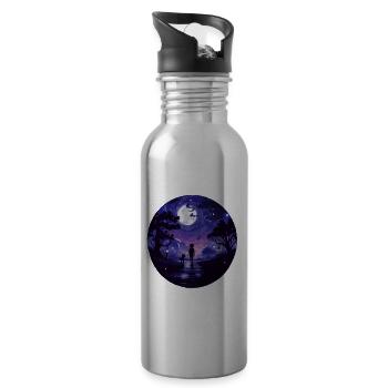 Hundehalterin Hundeschule Gassi T-shirt für Frauen - Trinkflasche mit integriertem Trinkhalm - Lightsilver - Rechts