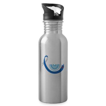 T1D Diabetes Typ 1 Diabetiker Geschenk - Trinkflasche mit integriertem Trinkhalm - Lightsilver - Rechts