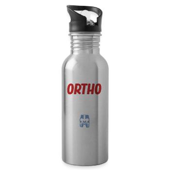ortho ortho c’est un effort commun lus - Gourde avec paille intégrée - argent clair - Droite