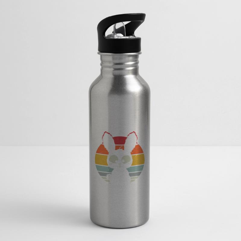 Bunny, Bunny, Retro Rabbit, Easter Bunny, Easter Bunny Water bottle with straw