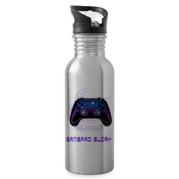 Gamers Video Gaming Geek Console Game Controller - Water bottle with straw - silver - Right