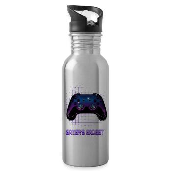 Gamers Video Gaming Geek Console Game Controller - Water bottle with straw - silver - Right