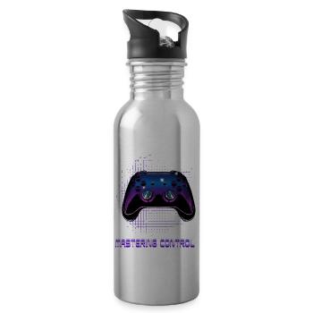 Gamers Video Gaming Geek Console Game Controller - Water bottle with straw - silver - Right