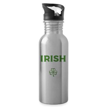Je ne suis pas irlandais mais embrasse-moi quand même la Saint-Patrick - Gourde avec paille intégrée - argent clair - Droite