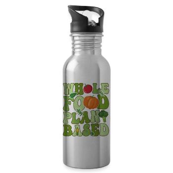 Groovy Vegan Veganism - Water bottle with straw - silver - Right