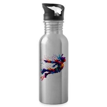 Splash Art Bungee Jumping Bungy Bungee Jumper - Trinkflasche mit integriertem Trinkhalm - Lightsilver - Rechts