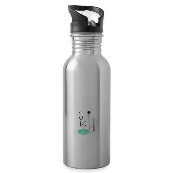Krebszerstörung Im Gange Lustige Onkologen-chemo - Trinkflasche mit integriertem Trinkhalm - Lightsilver - Rechts