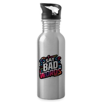 I Say Bad Words 11 - Trinkflasche mit integriertem Trinkhalm - Lightsilver - Rechts