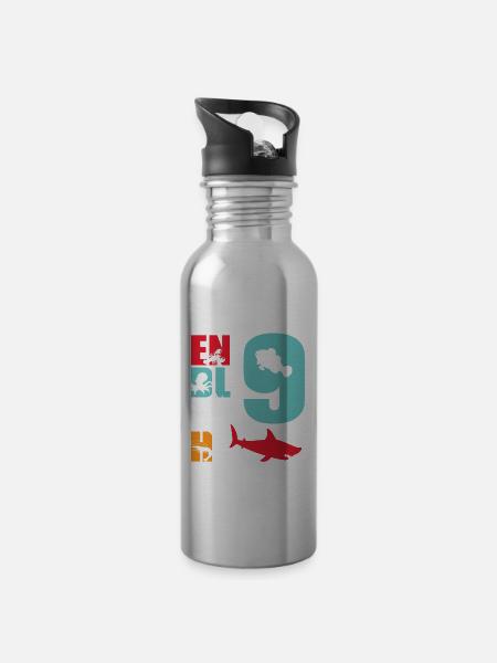 Endlich 9 Hai - Trinkflasche mit integriertem Trinkhalm -