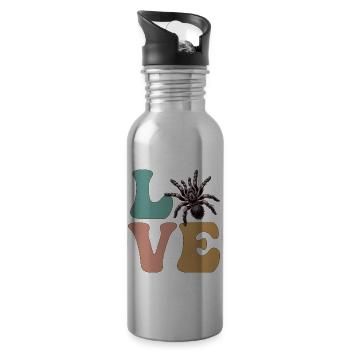 LIEBE Tarantel Spinne - Trinkflasche mit integriertem Trinkhalm - Lightsilver - Rechts