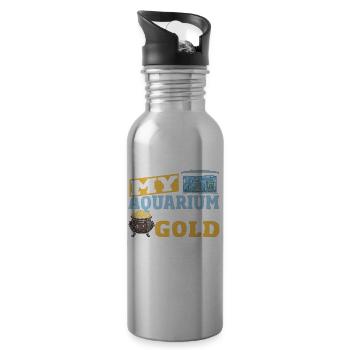 Aquarium Owner Aquarium Fishkeeper - Water bottle with straw - silver - Right