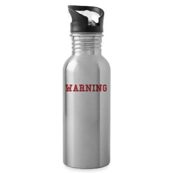 Warning I Kick Balls Funny Soccer Soccer - Water bottle with straw - silver - Right
