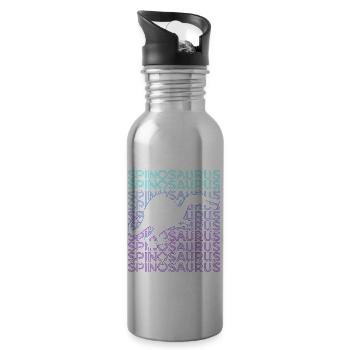Spinosaurus Dinosaurier Retro - Trinkflasche mit integriertem Trinkhalm - Lightsilver - Rechts