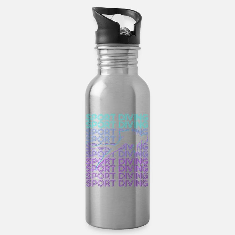 Sporttauchen Gerätetauchen Taucher Retro - Trinkflasche mit integriertem Trinkhalm - Lightsilver