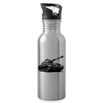 Deutscher schwerer Panzer |Deutsche Panzerwaffe - Trinkflasche mit integriertem Trinkhalm - Lightsilver - Rechts