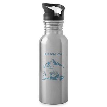Aus Dem Weg Mein Volk Braucht Mich Angler Fischer - Trinkflasche mit integriertem Trinkhalm - Lightsilver - Rechts
