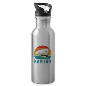 So Gut Kann Nur Ein Kapitän Aussehen - Trinkflasche mit integriertem Trinkhalm - Lightsilver - Rechts