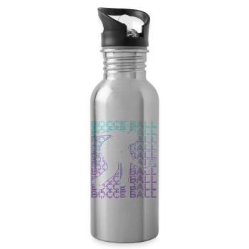 Boccia-Spieler Retro - Trinkflasche mit integriertem Trinkhalm - Lightsilver - Rechts