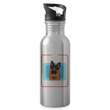 German Shepherds German Shepherd Gift - Water bottle with straw - silver - Right