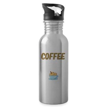 Kaffeepause Versuchen Sie, In 10 Minuten Espresso - Trinkflasche mit integriertem Trinkhalm - Lightsilver - Rechts