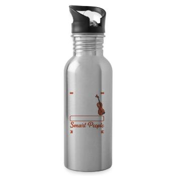 Geige Violine Geigenspieler Violinenspieler - Trinkflasche mit integriertem Trinkhalm - Lightsilver - Rechts