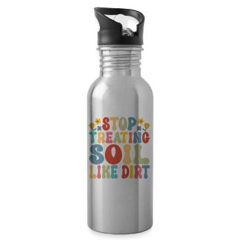 Agriculture Teacher Farmer Women in Agriculture - Water bottle with straw - silver - Right