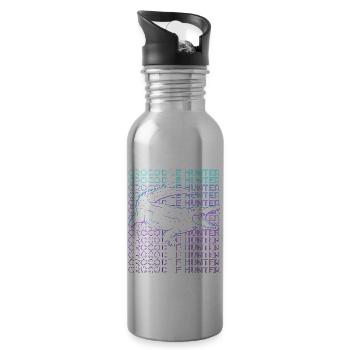 Crocodile Hunter Crocodile Hunting Retro - Water bottle with straw - silver - Right