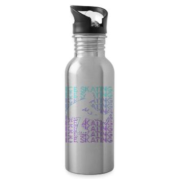 Ice Skating Ice Skater Figure Skater - Water bottle with straw - silver - Right