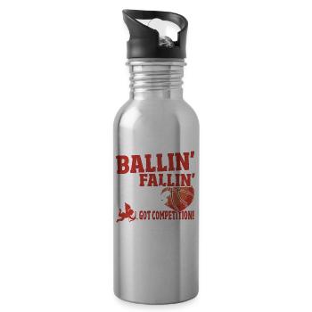 Coeur Basket-ball Couples Basket-ball Must Haves pour - Gourde avec paille intégrée - argent clair - Droite