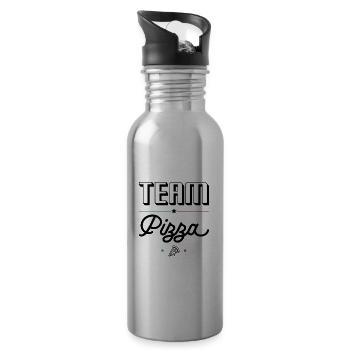 Team Pizza - For Big Pizza Eaters - Water bottle with straw - silver - Right