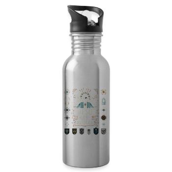 Jesus Has My Back 20 - Water bottle with straw - silver - Right