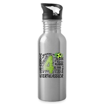 4th Grade Football - Water bottle with straw - silver - Right