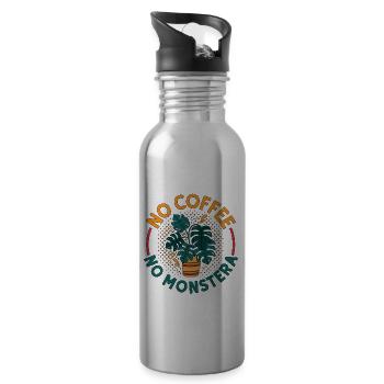 Monster Lover No Coffee Indoor Plants Coffee Lover - Trinkflasche mit integriertem Trinkhalm - Lightsilver - Rechts