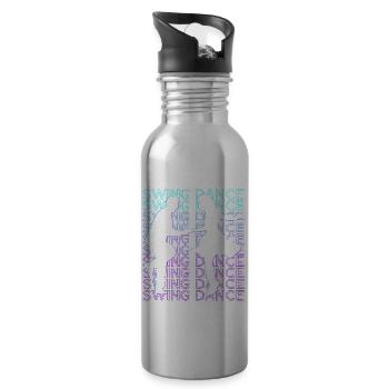 Swing Tanz Tanzen Swing Tänzerin Retro - Trinkflasche mit integriertem Trinkhalm - Lightsilver - Rechts
