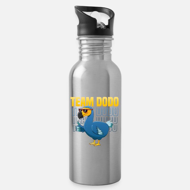 Amoureux des oiseaux Flying Bird Dodo - Gourde avec paille intégrée - argent clair