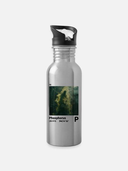 Élément du tableau périodique phosphore (P) 015 - Gourde avec paille intégrée - argent clair