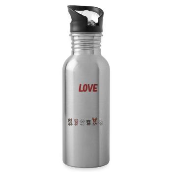 I love this job for all the little reasons - Water bottle with straw - silver - Right